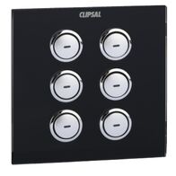 C-Bus, SpaceLogic Wall Plate, Saturn, E-Series, Key Input unit, 6 keys - Black