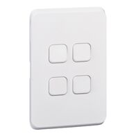 Clipsal Iconic, Switch Plate Skin, 4 Gang, Horizontal/Vertical Mount - Extra Vivid White