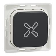 Clipsal Iconic, push-button Assembly, Fan - Extra Black
