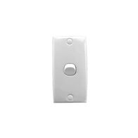 Standard Series, Flush Switch, 1 Gang, 250VAC, 10A, Vertical, Architrave, 78mm Mounting Centre - White Electric
