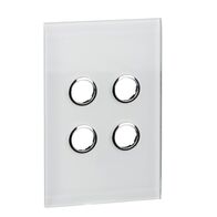 C-Bus Control and Management System, Glass Fascia, 4 Gang, Saturn Series, Rectangular - Pure White