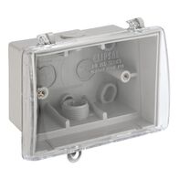 Clipsal - Mounting Accessories, Weather Protective Box, 137x110x77mm, with Clear Lid and Locking Provision - Grey
