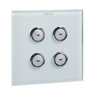 C-Bus, SpaceLogic Wall Plate, Saturn, E-Series, Key Input unit, 4 keys - Glass Finish