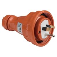 Clipsal - 56 Series, Plug Top, Straight, 3 PIN, 10A, 250V, IP66 - Resistant Orange