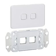 Clipsal Iconic, Grid and Skin Switch, Vertical/Horizontal, 2 GangBulk Pack 50 - Extra Vivid White