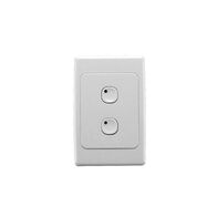 C-Bus Control and Management System, Plastic Plate Wall Switch, 2 Button - White Electric