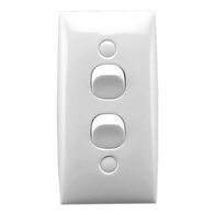 Standard Series, Flush Switch, 2 Gang, 250VAC, 10A, Intermediate Architrave, Vertical - White Electric