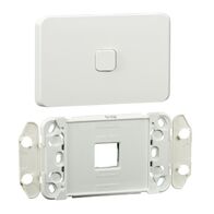 Clipsal Iconic, Grid and Skin Switch, Vertical/Horizontal, 1 Gang, Bulk Pack 50 - Extra Vivid White