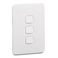Clipsal Iconic, Switch Plate Skin, 3 Gang, Horizontal/Vertical Mount - Extra Vivid White