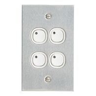 C-Bus Control and Management System, Flat Plate, Key Input, 4 Gang, B Style, Learn Enabled, Stainless Steel - White Electric
