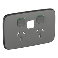 Clipsal Iconic, Essence Skin Connected Socket, Wiser, Horizontal Twin - Ash Grey