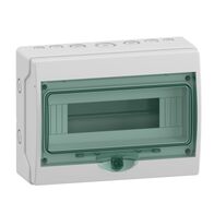 Mureva Enclosure, Weatherproof enclosure for modular device, 1x12 modules, 7 pre-cutouts, without terminal block