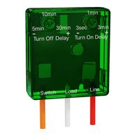 Standard Series, Run On timer, Clipsal, 1A, with selectable Turn ON and Turn OFF delays, translucent green