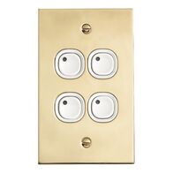 C-Bus Control and Management System, Flat Plate, Key Input, 4 Gang, B Style, Learn Enabled, Brass - White Electric