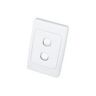 2000 Series, Flush Switch, 2 Gang, 250VAC, 10A, Weatherproof, Vertical - White Electric
