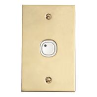 C-Bus Control and Management System, Flat Plate, Key Input, 1 Gang, B Style, Learn Enabled, Brass - White Electric
