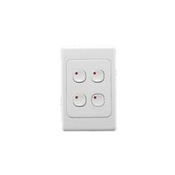 C-Bus Control and Management System, Plastic Plate Wall Switch, 4 Button - White Electric