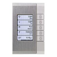 C-Bus eDLT, Wall Plate, Saturn, Enhanced Dynamic Labelling Technology, 5 Key Grid - Stainless Steel