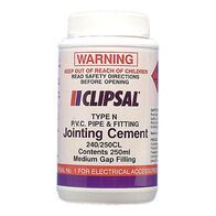 Clipsal - Cable Management, PVC Medium Gap Filling Clear Cement, 250ml Bottle with Brush