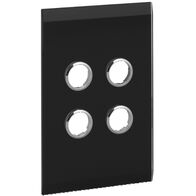 C-Bus Control and Management System, Glass Fascia, 4 Gang, Saturn Series, Rectangular - Black