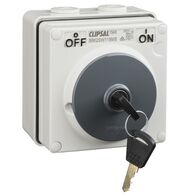 Clipsal - 56 Series, Surface Switch, 1 Pole, 250VAC, 15A, Key Operated, On/Off Locking Position - Grey