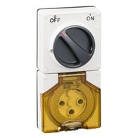 Clipsal - 56 Series, Switched Socket, Surface IP66 3 PIN 32A Less Enclosure - Resistant White Electric