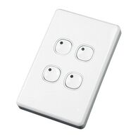 C-Bus Control and Management System, Plastic Plate Wall Switches, 4 Button - White Electric