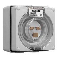 Clipsal - 56 Series, Appliance Inlet, IP66, 250V 15A - 3 Flat Pins - Resistant Orange