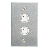 C-Bus Control and Management System, Flat Plate, Key Input, 2 Gang, B Style, Learn Enabled, Stainless Steel - White Electric