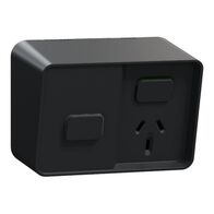 Clipsal Iconic Outdoor, Single Switched Socket Outlet with timer, 10A, 250V - Black