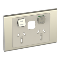 Clipsal Iconic, Styl Skin Connected Socket, Wiser, Horizontal Twin - Crowne