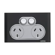Saturn Series, Double Switch Power Point, 250V, 10A - Espresso Black