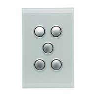 Saturn Series, Switch Grid and Cover Assembly, 5 Gang, Less Mechanism - Ocean Mist