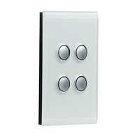 Saturn Series, Switch Grid and Cover Assembly, 4 Gang, Less Mechanism - Ocean Mist