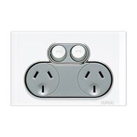 Saturn Series, Double Switch Power Point, 250V, 10A - Pure White