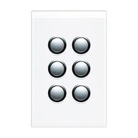 Saturn Series, Switch Grid and Cover Assembly, 6 Gang, Less Mechanism - Pure White