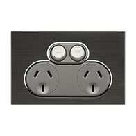 Saturn Series, Double Switch Power Point, 250V, 10A - Horizon Black