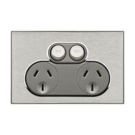 Saturn Series, Double Switch Power Point, 250V, 10A - Horizon Silver