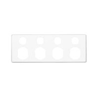 Classic C2000 Series, Socket Outlet Cover Plate, 4 Gang, 2 Pole, for Quad Switched Socket - White Electric