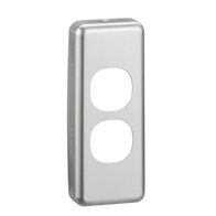 Classic C2000 Series, Switch Plate Cover, 2 Gang, Architrave - Brushed Aluminium