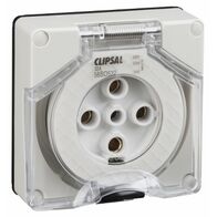 Clipsal - 56 Series, Socket Outlet, Surface 5 PIN Round 32A Less Enclosure - Grey