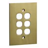 Metal Plate Series, Switch Grid Plate and Cover, 6 Gang, BBSL Style, Less Mechanism, Over Size - White Electric