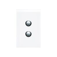 Saturn Series, push-button Switch, 2 Gang - Pure White