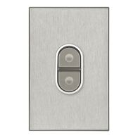 Saturn Series, Flush Switch, 1 Gang, 2 Pole, 415VAC, push-button - Horizon Silver