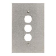 Metal Plate Series, Switch Grid Plate and Cover, 3 Gang, BSL Style, Less Mechanism, Over Size - White Electric