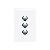 Saturn Series, push-button Switch, 3 Gang, 250V, 16AX/20A - Pure White