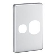 Classic C2000 Series, Socket Outlet Cover Plate, Vertical Mount for Single Switched Socket, Old Design - Brushed Aluminium