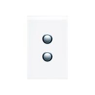 Saturn Series, push-button Switch LED, 2 Gang, 250V, 16AX/20A - Pure White