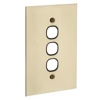 Metal Plate Series, Switch Grid Plate and Cover, 3 Gang, BBSL Style, Less Mechanism, Over Size - Black