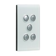 Saturn Series, Switch Grid and Cover Assembly, 5 Gang, Less Mechanism - Horizon Silver